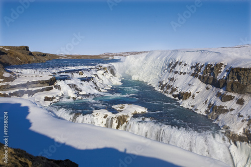 Iceland winter water fals