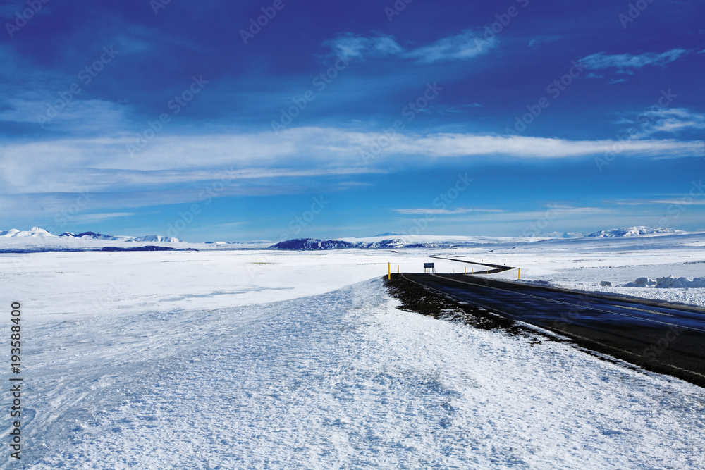 Winter road in Iceland Winter road in Iceland