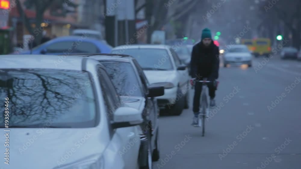 Dangerous accident in city car door opened bicyclist extremely ride around Dangerous accident in city car door opened bicyclist extremely ride around
