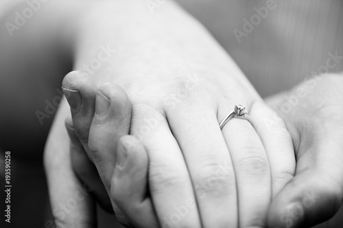 Recently Engaged Hands With Ring