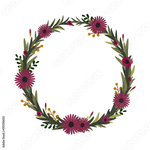 Vector flower wreath. Floral frame for greeting  invitation  wedding cards design.