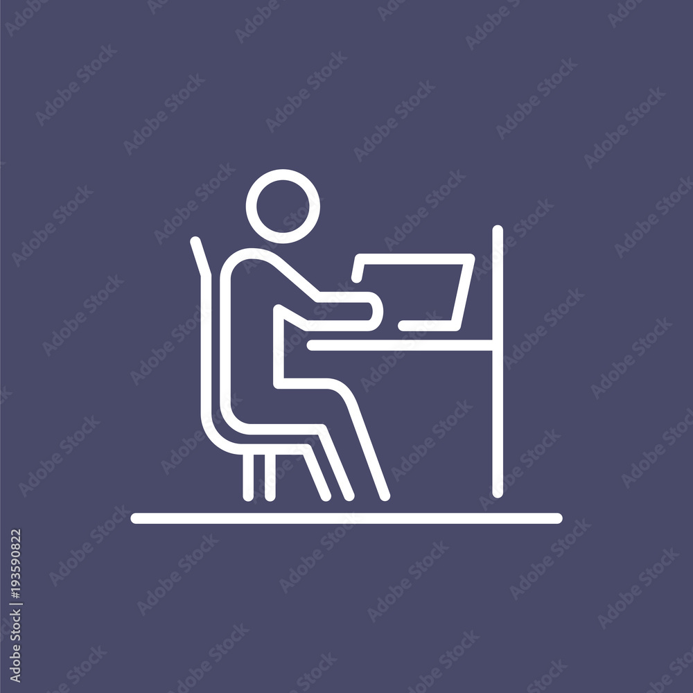 Office employer business people icon simple line flat illustration Office employer business people icon simple line flat illustration