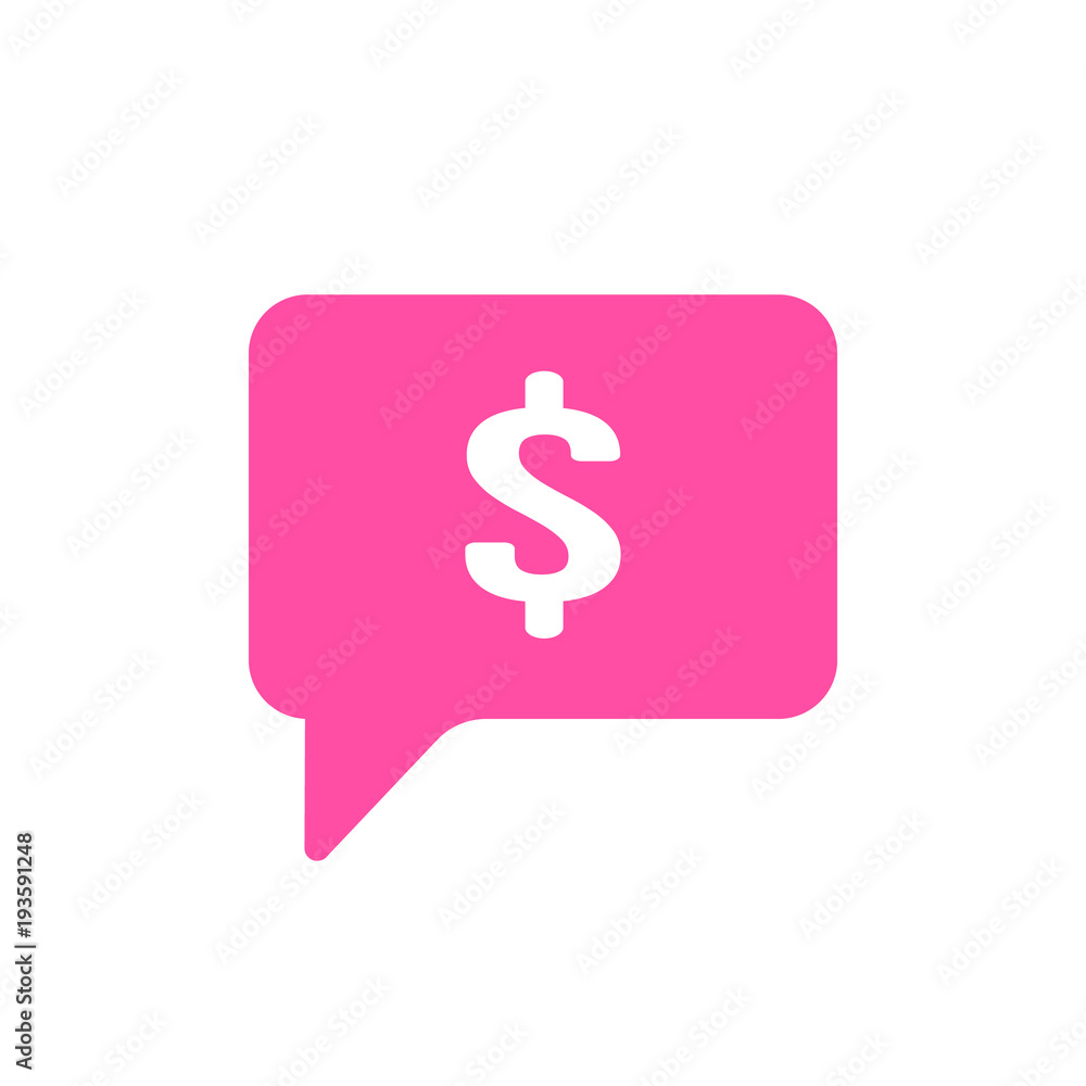 Bubble chat dollar message money icon Bubble chat dollar message money icon