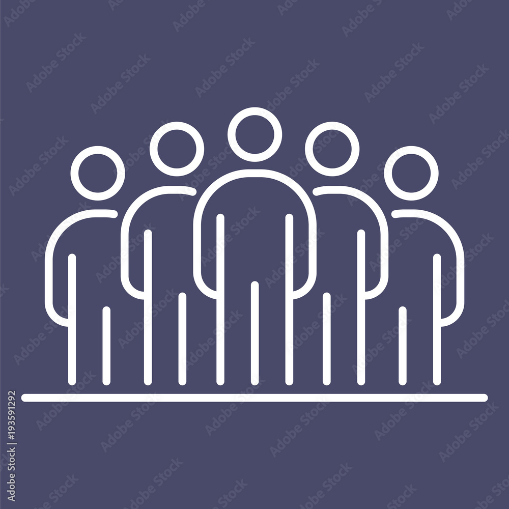 Group of people business people icon simple line flat illustration Group of people business people icon simple line flat illustration