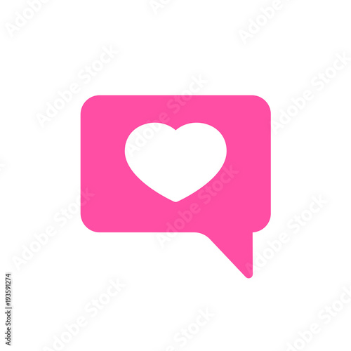 Bubble chat heart like message icon