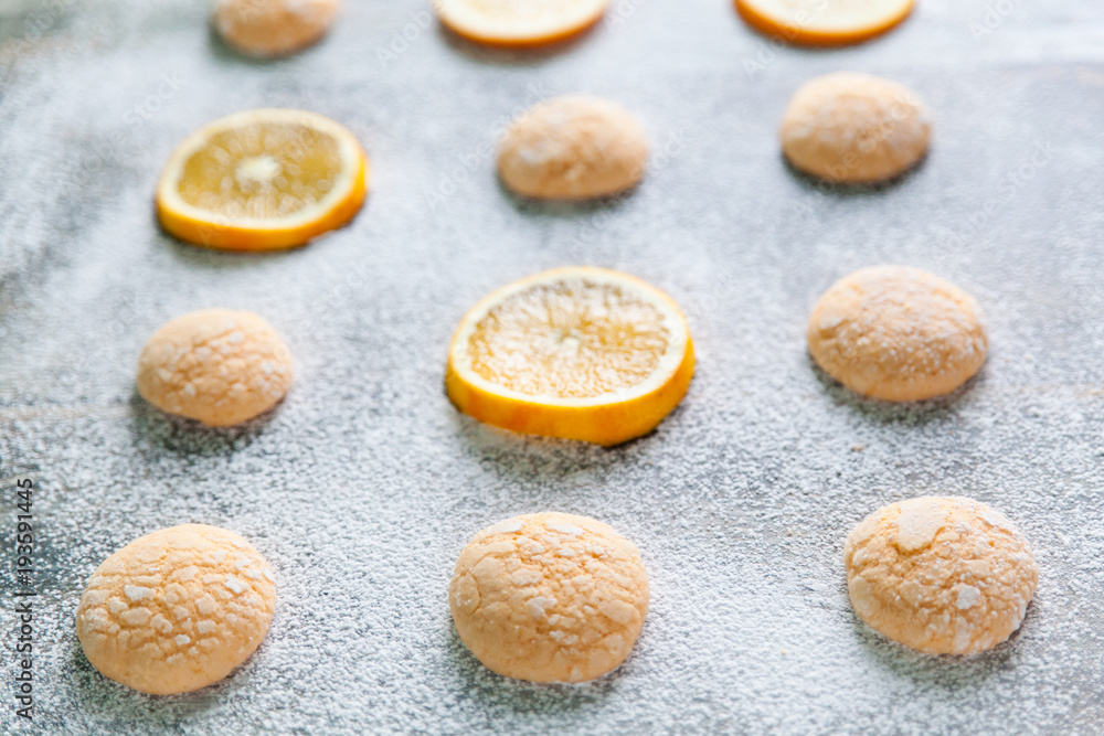 Homemade orange cookies with cracks Homemade orange cookies with cracks