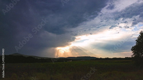 Sunlight through clouds