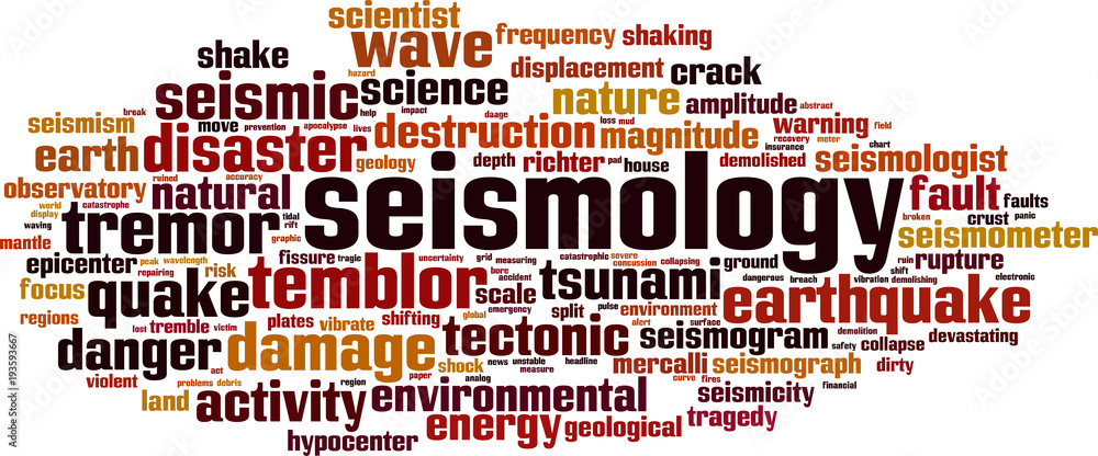 Seismology word cloud