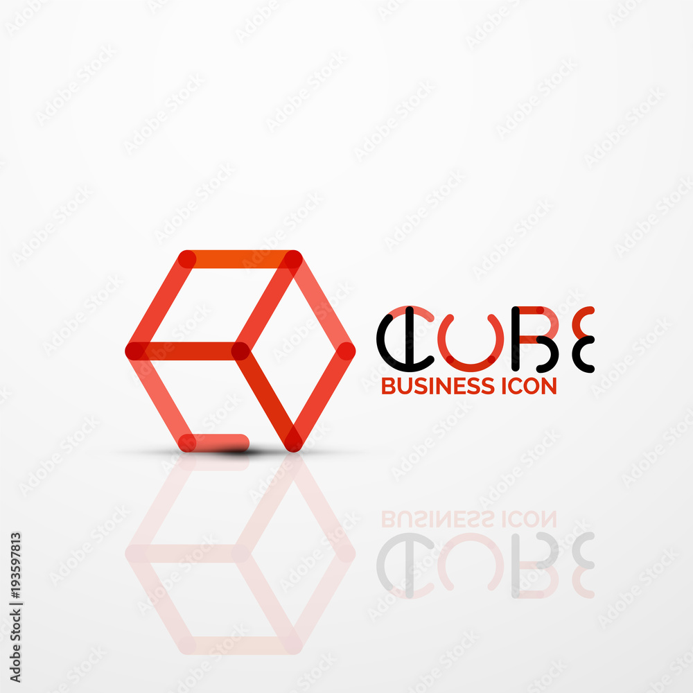 Cube idea concept logo, line Cube idea concept logo, line