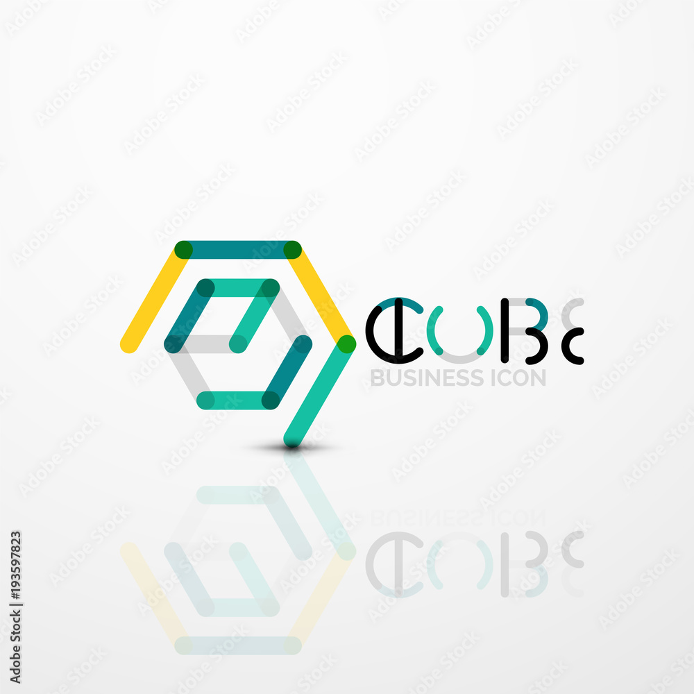 Cube idea concept logo, line Cube idea concept logo, line
