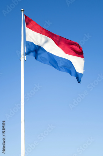 Dutch flag flying in the wind