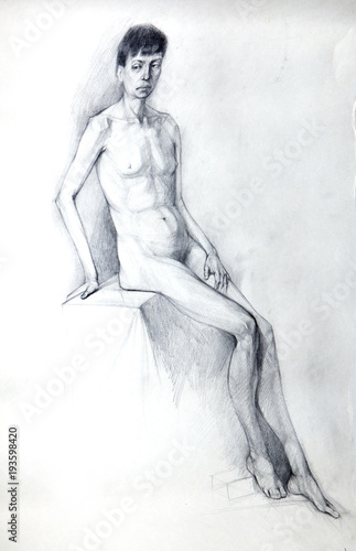 illustration drawing, sketch, portrait nude