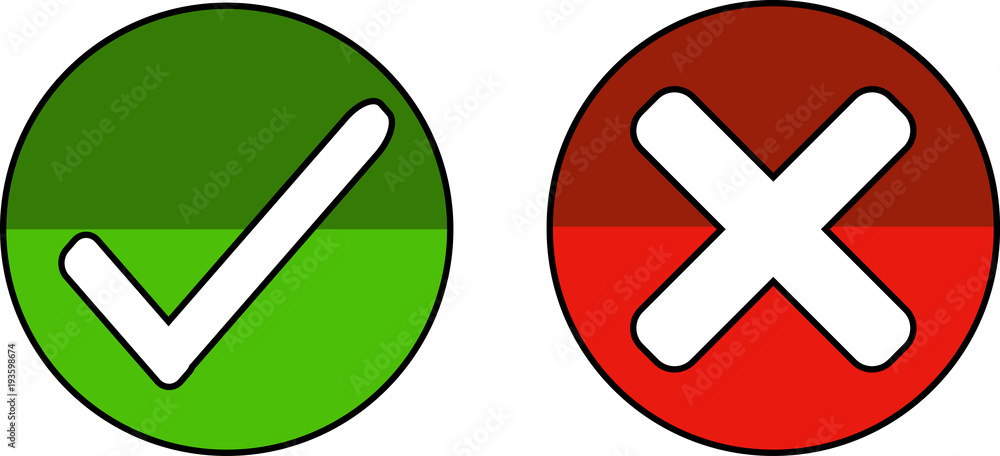 Icons to accept and to reject - vector Icons to accept and to reject - vector