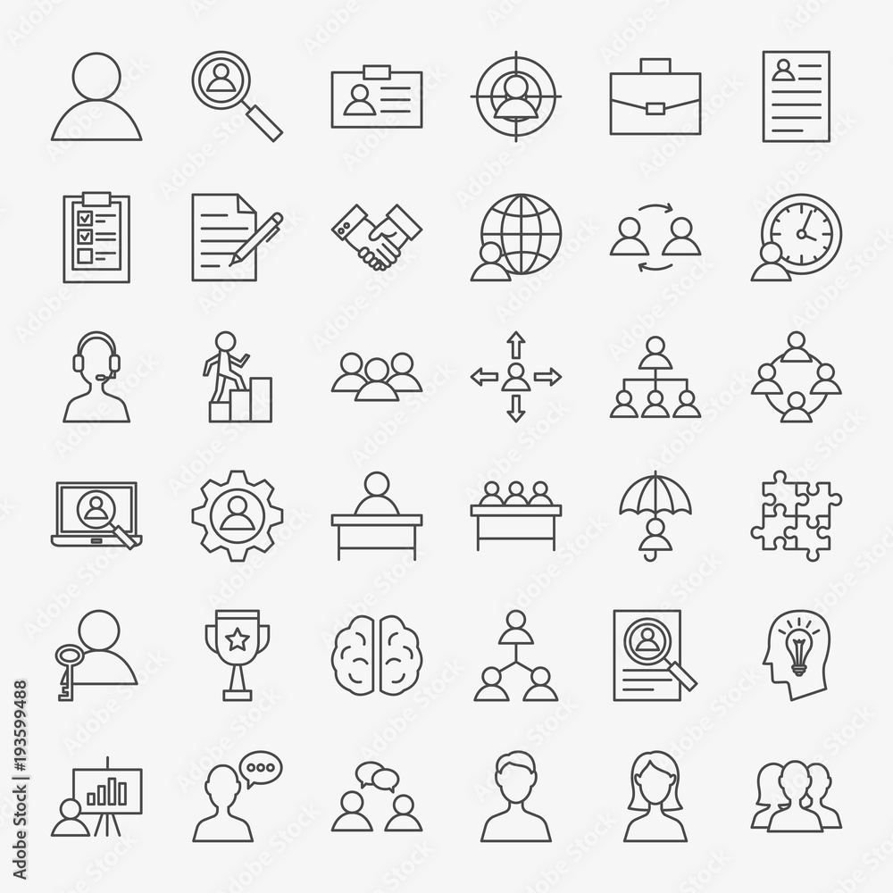 Human Resources Line Icons Set Human Resources Line Icons Set