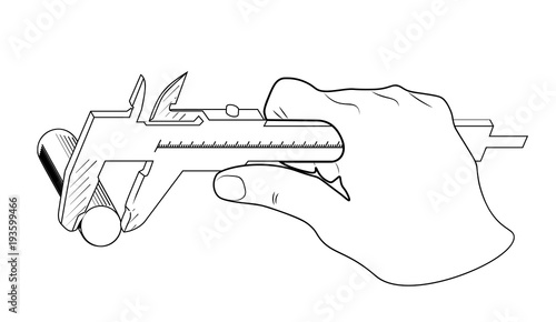 Vintage logo with caliper