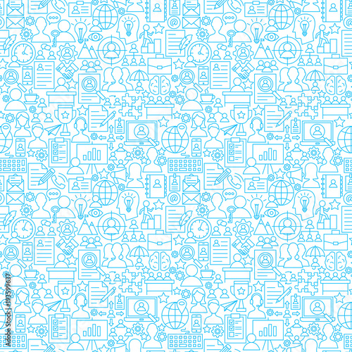 Human Resources White Line Seamless Pattern