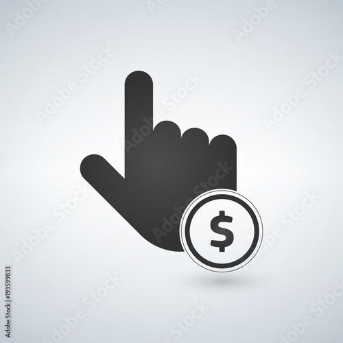 Hand Click simple icon. Cur...