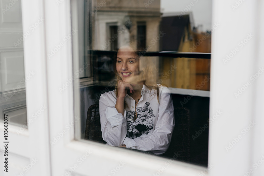 Sensual woman at window Sensual woman at window