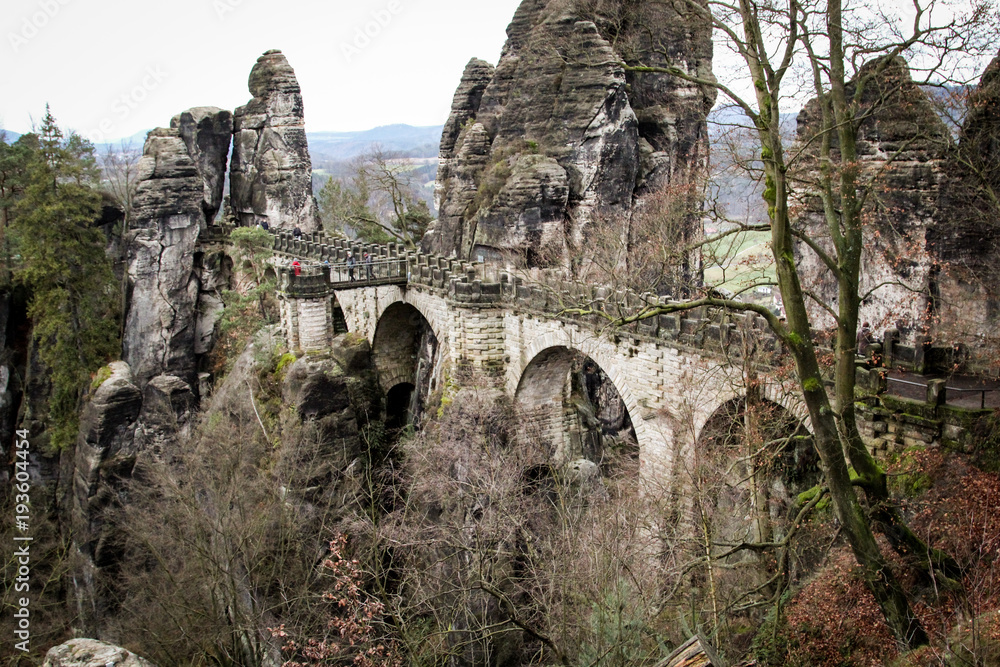 Bastei, Basteibrücke, Elbsandsteingebirge 