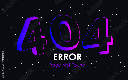 404 error page not found line vector 3D