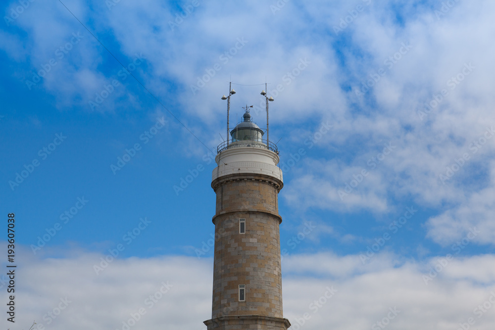 Cape Mayor lighthouse on the coast in Santander, Spain