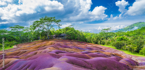 Seven Coloured Earth on Chamarel, Mauritius island, Africa photo