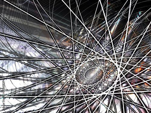 Fotografía Geometric spiral construction. Mathematical symbol. Digital art.