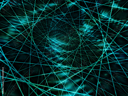 Schilderij op canvas Geometric spiral construction. Mathematical symbol. Digital art.