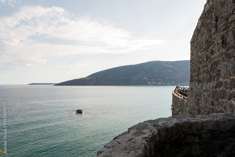 sea view from the fortress of Herceg-Novi of Montenegro
