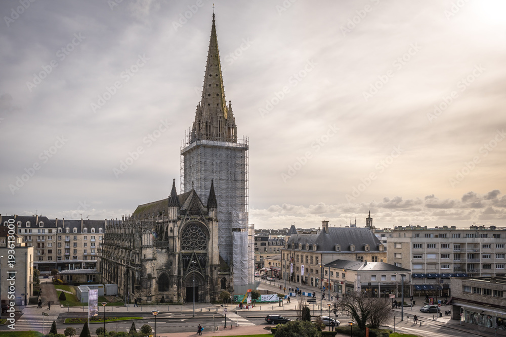 Architecture and sights of the tourist city of France Caen