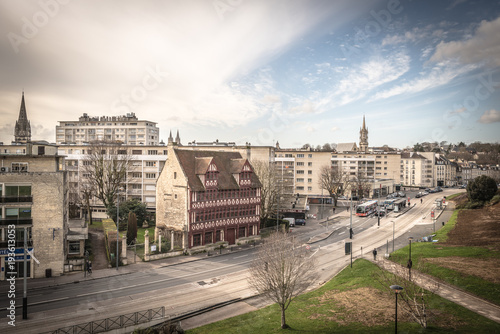 Architecture and sights of the tourist city of France Caen