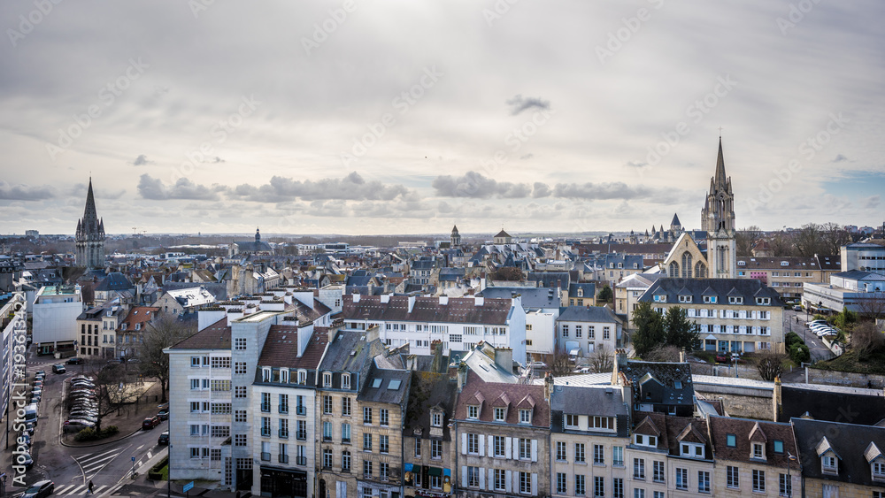Naklejka premium Architecture and sights of the tourist city of France Caen