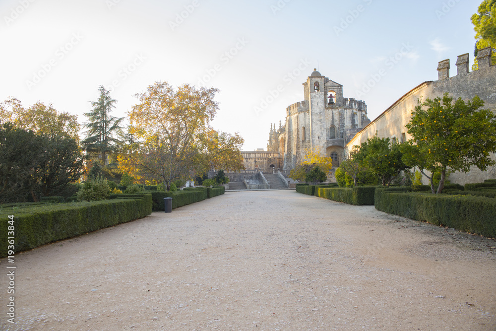 Beautiful garden and a castle