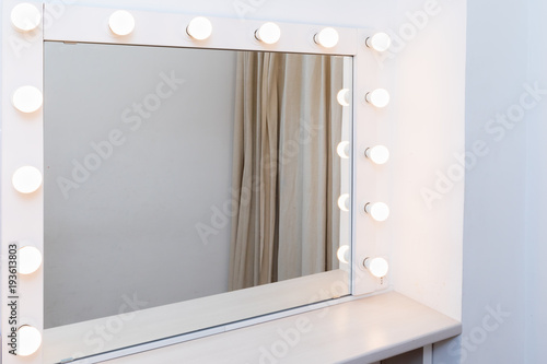 Mirror with light in the dressing room