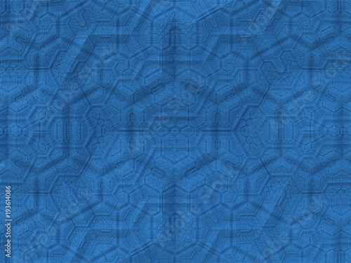 Abstract blue fractal background. 3D rendering