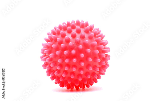 Spiky massage ball isolated on the white background