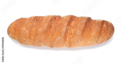 a loaf of white unleavened bread close-up on a white background