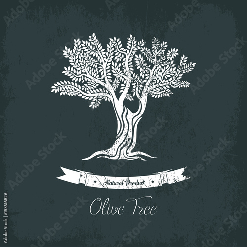 Natural oil tree logo for olive grove.