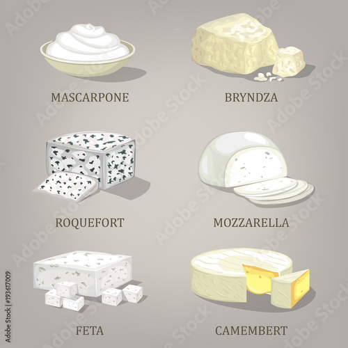 Roquefort and mozzarella, feta or camembert