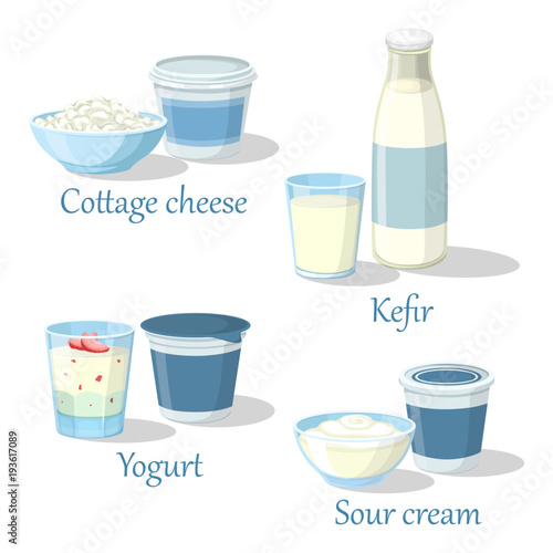 Yogurt and kefir, cottage cheese with sour cream