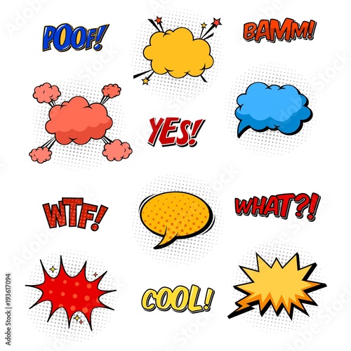 Replicas in form of clouds, bubble speeches