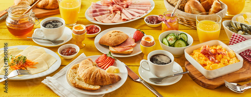 Obraz na płótnie Easter breakfast panorama banner