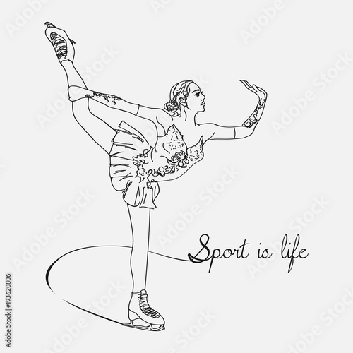 Vector scetch figure skater