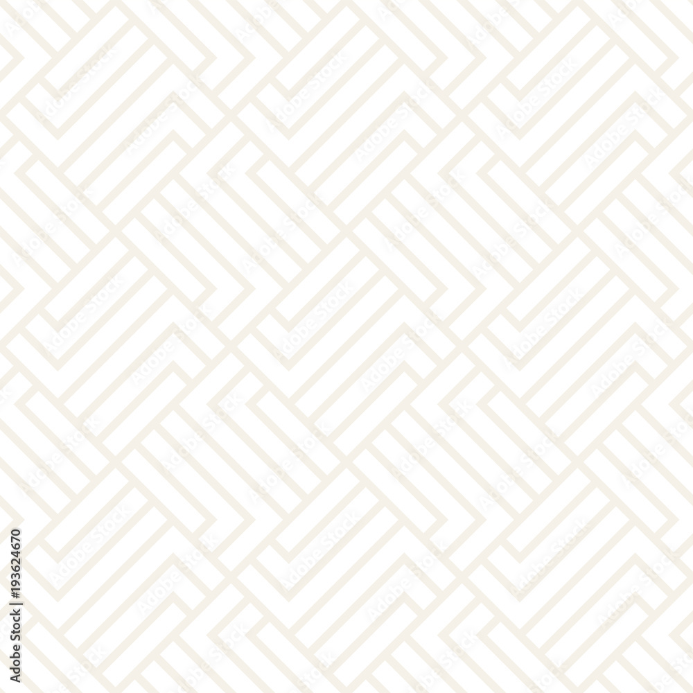 Vector seamless subtle lattice pattern. Modern stylish texture with monochrome trellis. Repeating geometric grid. Simple design background.
Vector seamless subtle lattice pattern. Modern stylish texture with monochrome trellis. Repeating geometric grid. Simple design background.