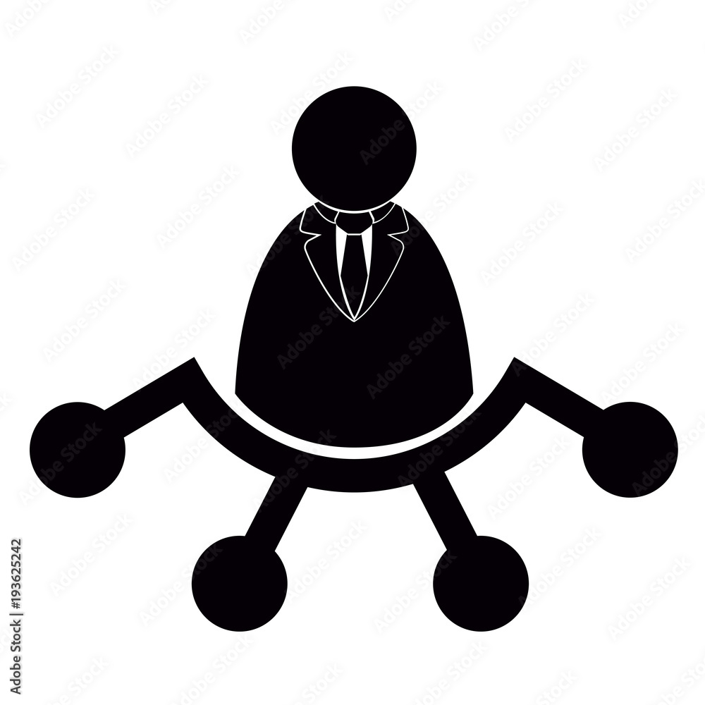 Businessman with network icon Businessman with network icon