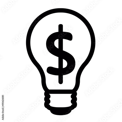 Lightbulb with money symbol