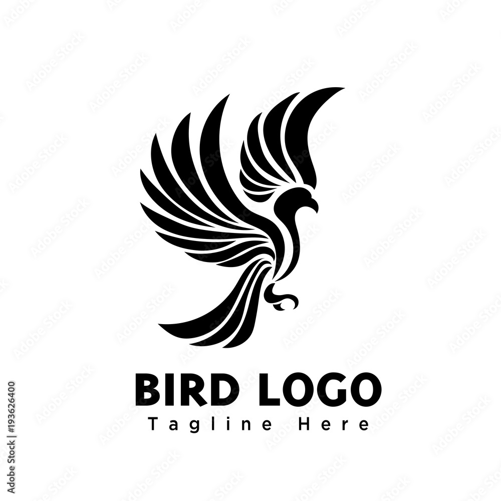 Abstract eagle stand art logo