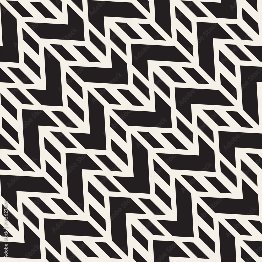 Vector seamless zigzag line pattern. Abstract stylish geometric background. Repeating lattice background