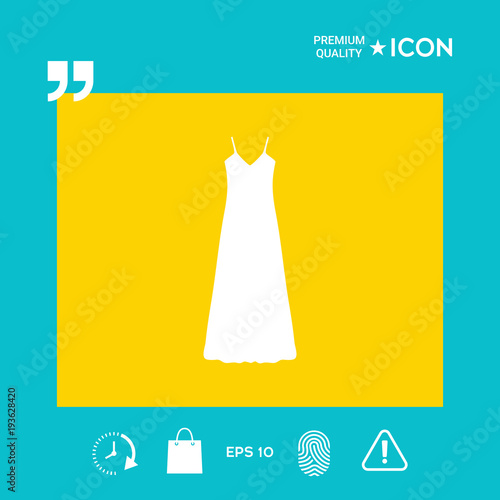 Long Dress, Evening dress, combination or nightie , the silhouette. Menu item in the web design