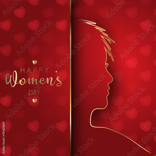 Women's Day background with female silhouette